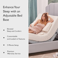 Queen Adjustable Bed with 10 Inch Gel Memory Foam Sleep System, Massage, Zero Gravity, Anti-Snore, Programmable Memory Positions, USB, Underbed Lighting, Zero Clearance