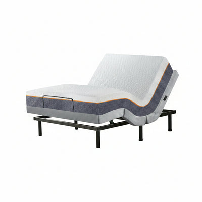Adjustable Bed Built for Personalized Comfort, Zero Gravity Position, Dual Massage Motors, 10 Inch Gel Memory Foam