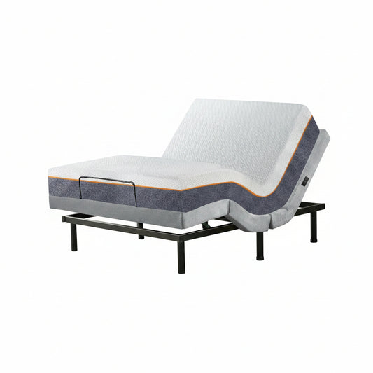 Queen Adjustable Bed with 10 Inch Gel Memory Foam Sleep System, Massage, Zero Gravity, Anti-Snore, Programmable Memory Positions, USB, Underbed Lighting, Zero Clearance