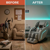 Massage Chair 4D Full Body Zero Gravity 55" Long Sl-Track,Grey — Before & After