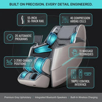 Massage Chair 4D Full Body Zero Gravity 55" Long Sl-Track,Grey — Results & Stats